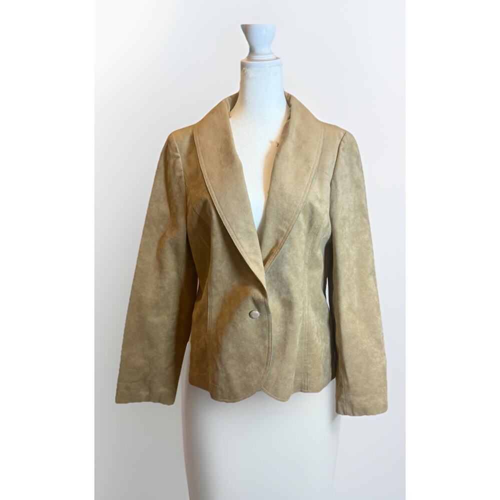 Vintage Women’s Abe Schrader Sakowitz Suede Blazer And Skirt Sz12 Tan Women’s